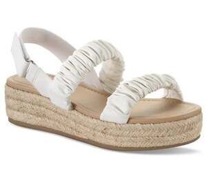 SUN STONE Women's White 1.5 Inch Platform Wedge Slingback Sandal Size 9 M New